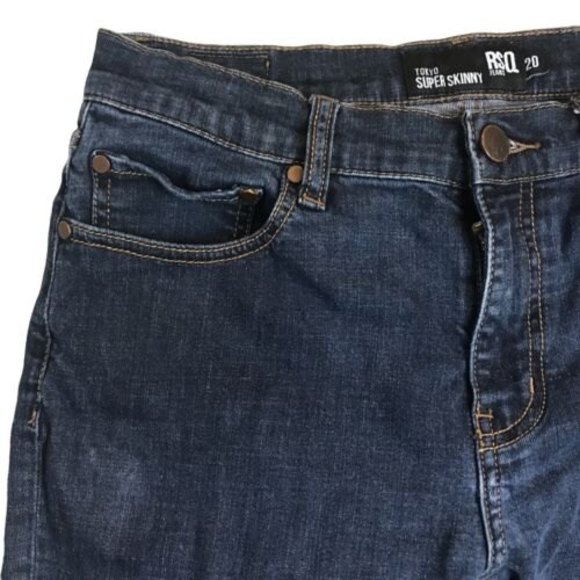 RSQ Jeans Tokyo Size 20 Super Skinny Dark Blue 29 W x 29 L - Picture 4 of 11